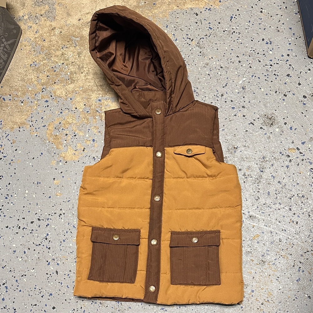 Tommy Bahama Kids' Brown and Tan Hooded Vest